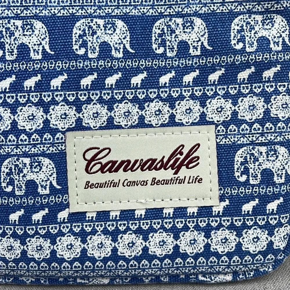Canvas life Blue Elephant Print Laptop Sleeve 14
